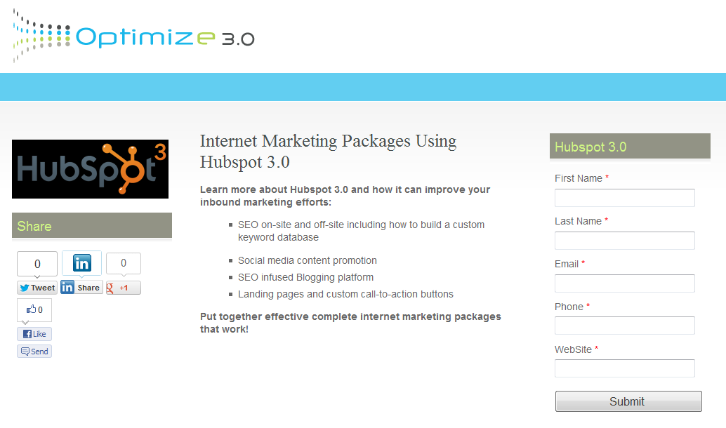 hubspot 3 landing page